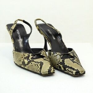 Sergio Rossi Tan and Black Heels